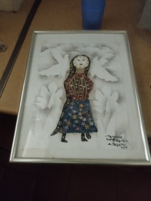 Folk Art Paintings like new, embroidery and hand-painted