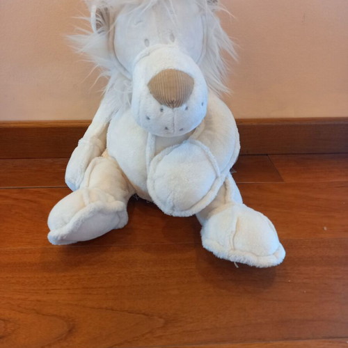 Nici plush lion used, beige, 38 centimeters