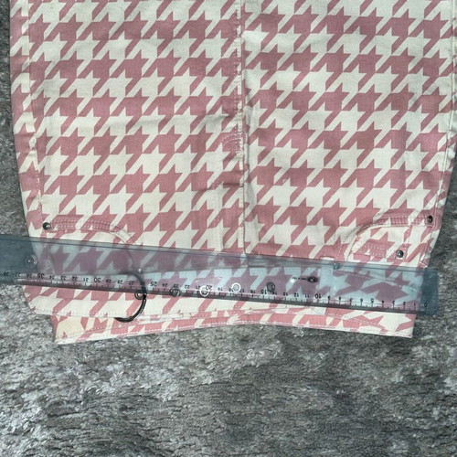 Houndstooth mini skirt Zara used, white and pink, size EU 36