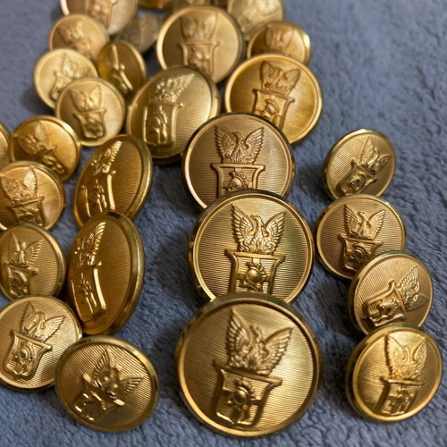 Military uniform buttons used, pack of 37, Cyprus 1974, phoenix