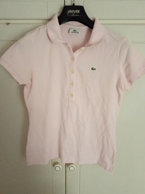 Lacoste polo shirt pink pastel like new size 40