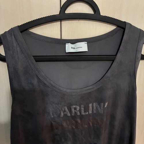 BSB sleeveless blouse like new, gray silver, size L