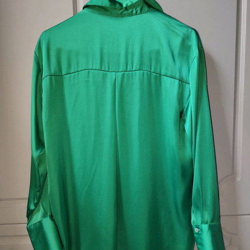 Satin shirt Zara new, green, loose fit, size S