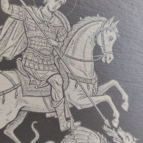 Laser Engraved Saint George Slate Plaque new