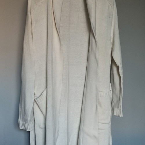 Mango long knit cardigan, off-white, size EUR XL (USA L)