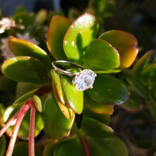 Handmade silver 925 ring used with large sparkling stone