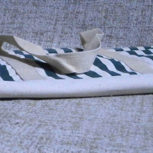 Cabotine de Gres women's hand bag new, fabric white and blue