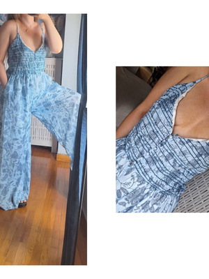 Boohoo Blue Lightweight Jumpsuit Like New, Summer Style