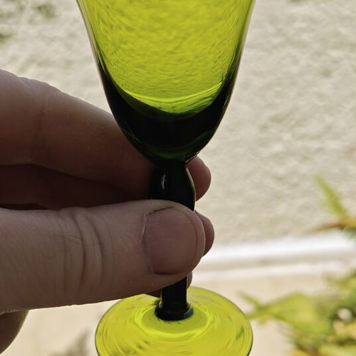 Vintage set of 5 colored liqueur glasses like new