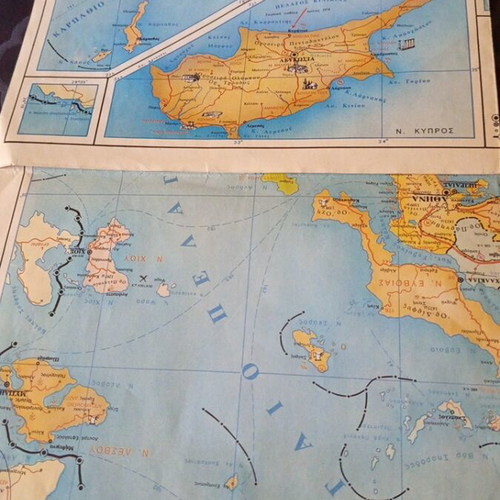 Map of Greece used, large size, political and historical 1993-1994