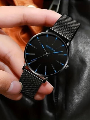 Ρολόι 40mm με δικτυωτό λουράκι ανδρικό καινούργιο