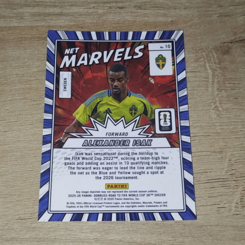 Donruss Road to FIFA World Cup Net Marvels #10 Alexander Isak card like new