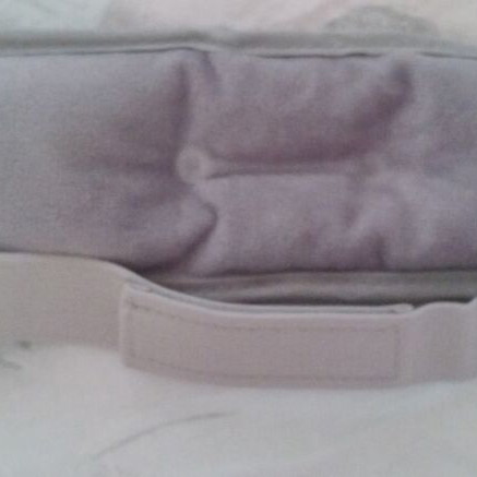 Grey gel mask with velour lining and adhesive closure, like new