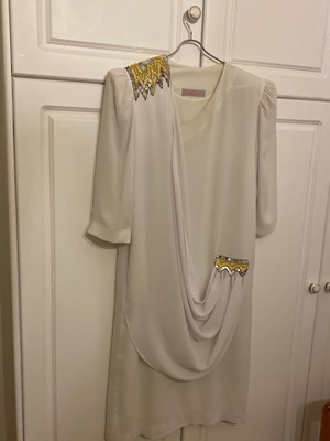 Dress with embroidery used, white, size M