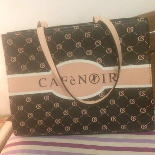 CafeNoir women's shoulder bag used, soft technoleather and fabric lining