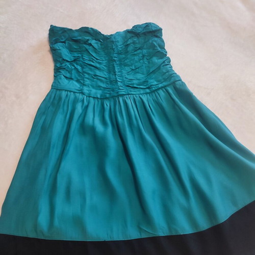 Strapless dress used, medium, black and blue, above knee