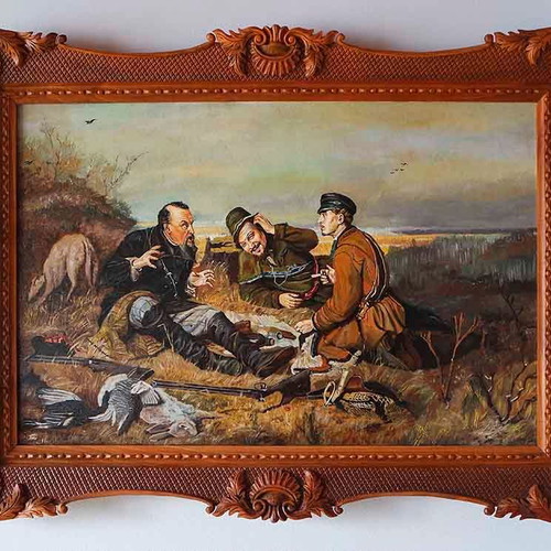 Hunters at Rest Vasily Perov oil painting new with carved frame