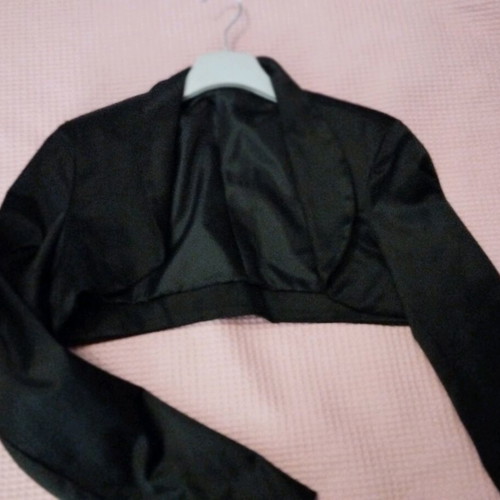 Satin black bolero like new, size M