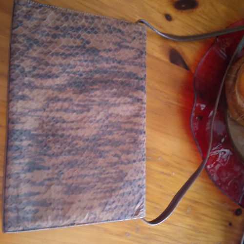 Goya leather envelope bag used, handmade