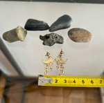 Half Moon Earrings new faux, unworn with missing rhinestone