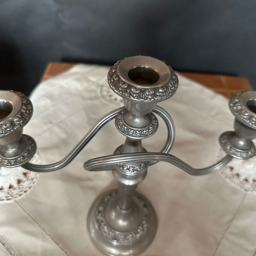 Ian Heath Ltd Ianthe silver-plated antique candelabrum with three arms