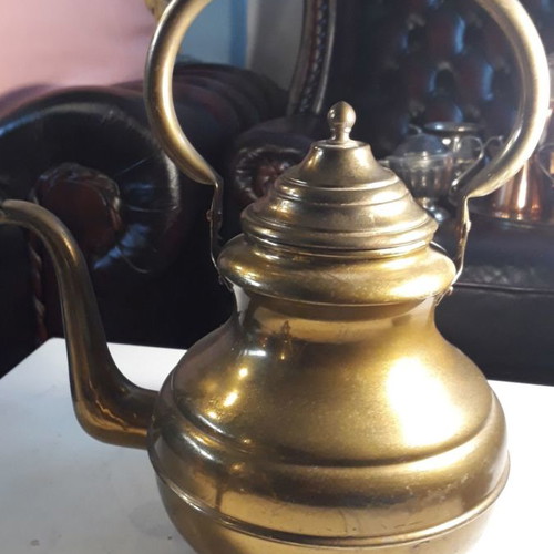 Bronze teapot old used, 33cm height