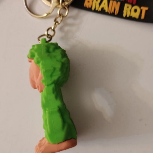 Brainrot Brr Brr Patapim Rubber Keychain like new, multicolor