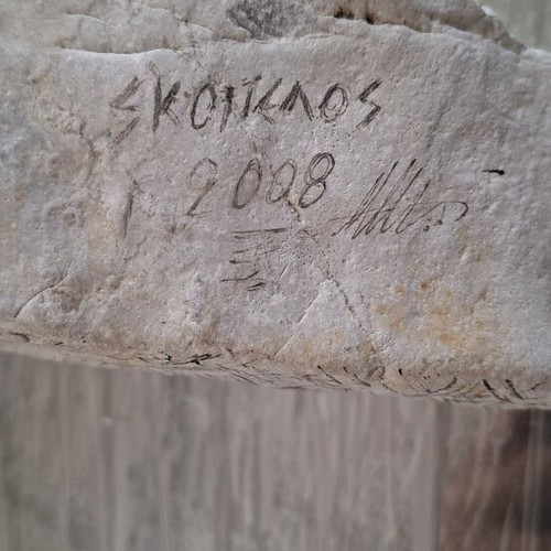 Artwork hand-engraved on stone like new