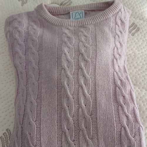 Cariaggi Lanificio S.P.A. women's knitted sweater like new, lilac, cable pattern