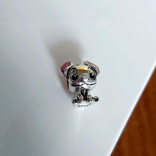 Silver 925 Stitch charm new, handmade, pink and silver