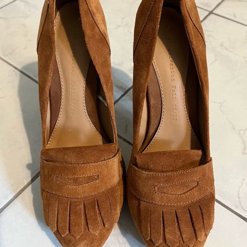 Stradivarius leather pumps used, tan, size 38