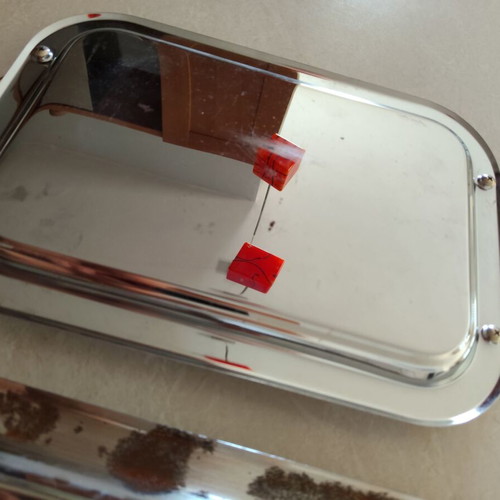 Serving trays, set of 2, chrome plated, different sizes
