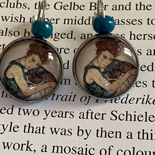 Egon Schiele Handmade Earrings Set Silver Color