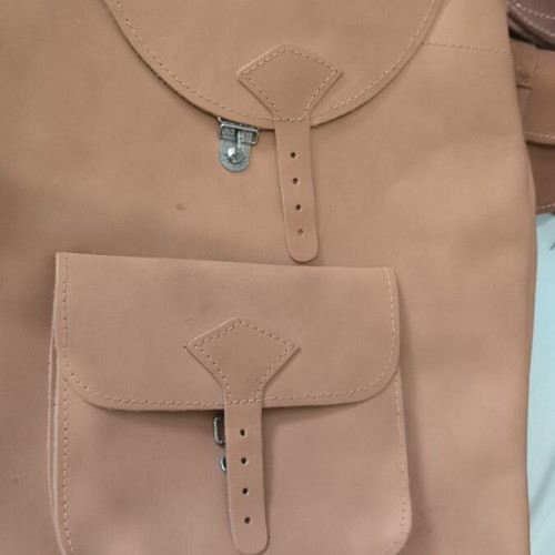Leather backpack used with few stains