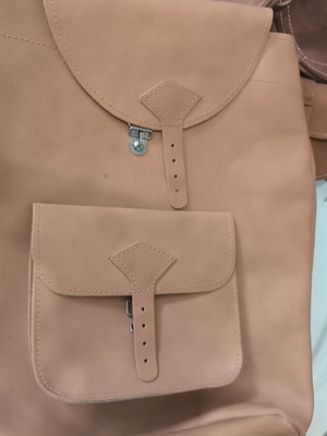 Leather backpack used with few stains
