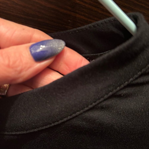 Desiree blouse with batwing sleeve and back opening like new, black
