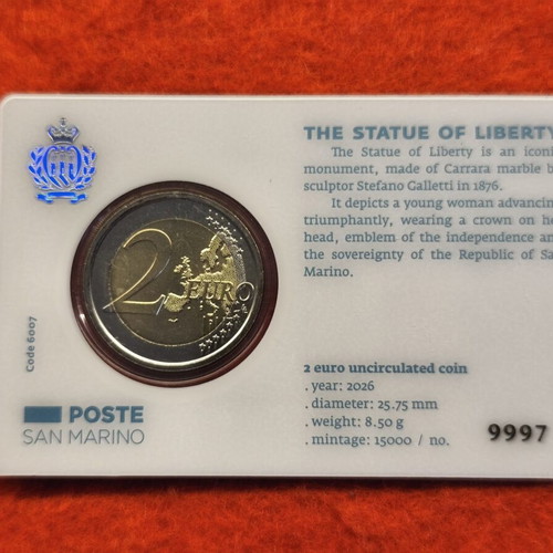 Official numismatic coincard of the Republic of San Marino 2026