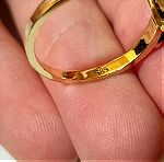  Χρυσό δαχτυλίδι 14Κ με οπάλιο και τιρκουάζ, 5.2γρ., νούμερο 54.5.