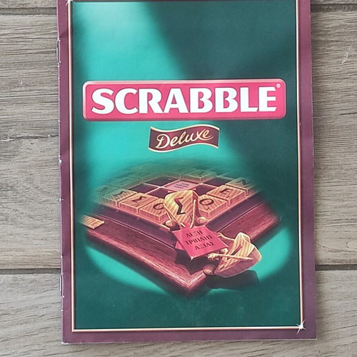 Scrabble Deluxe board game Mattel 2000 with rotating wooden base