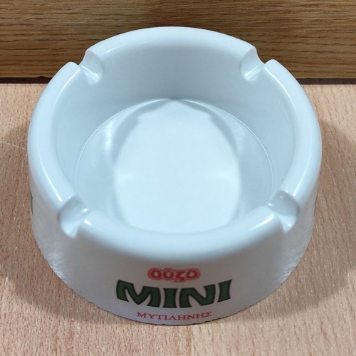 Ouzo Mini Mytilinis old promotional plastic ashtray like new