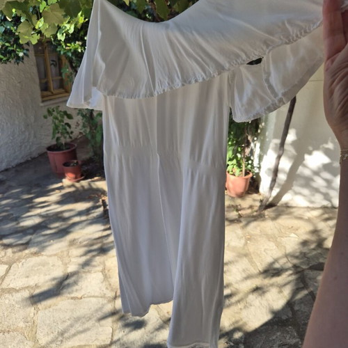 Off Shoulder Dress white, used, Tencel 100%