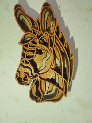 Wooden donkey decorative art piece