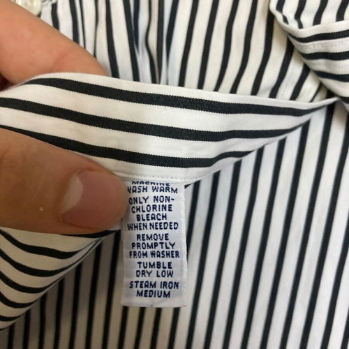 Ralph Lauren black and white striped dress shirt, white collar, size L