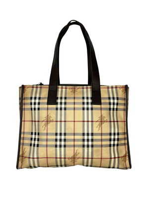 Burberry Nova Check τσάντα ώμου από επικαλυμμένο καμβά μεταχειρισμένη, μπεζ