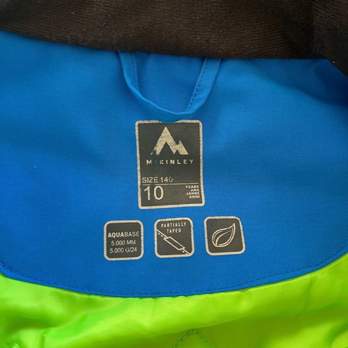Mc Kinley ski jacket for boy 10 years like new, blue and green
