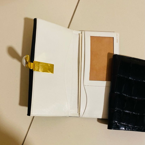 Set of 2 new black leather wallets
