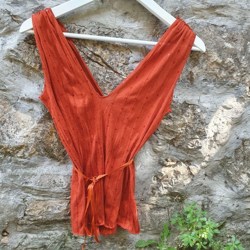Te Quiero Orange Sequin Top size S used