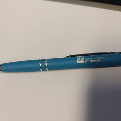 Airports Council International collectible pen, blue
