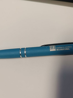Airports Council International collectible pen, blue