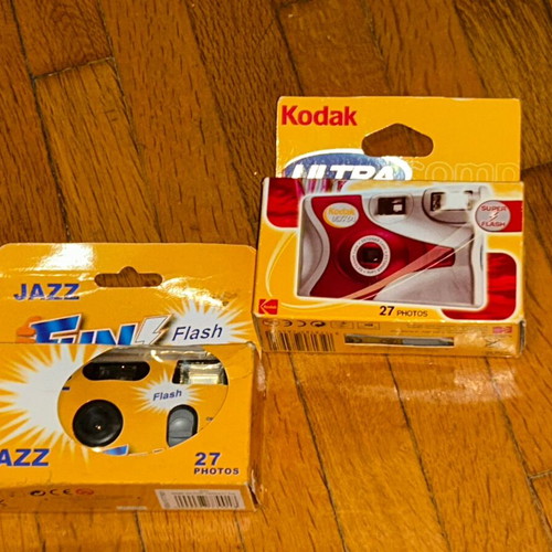 Vintage Kodak Ultra and Jazz Fun Flash Disposable Cameras, new